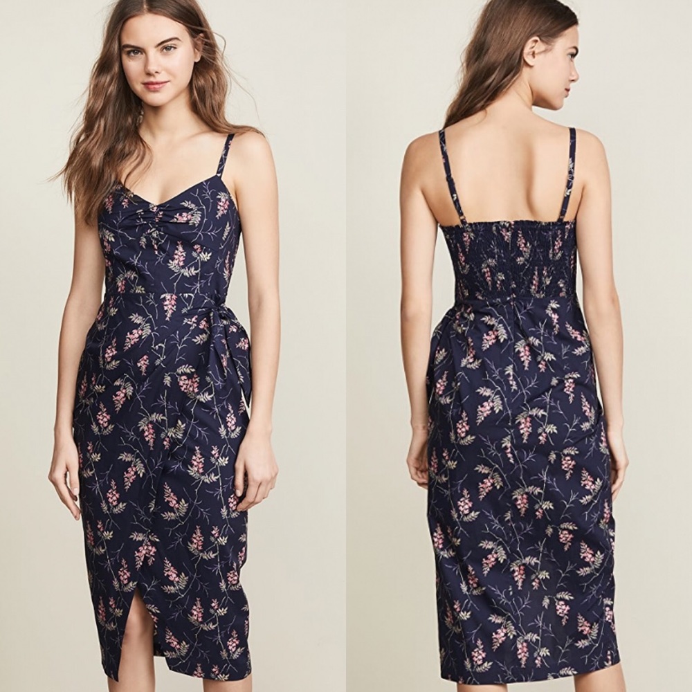 New Rebecca Taylor Ivie Sleeveless Midi Wrap Dress 6